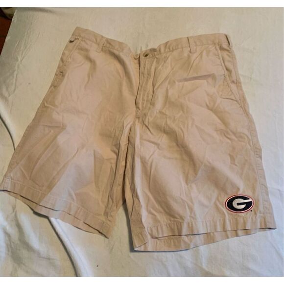 Columbia Khaki Shorts with Georgia Logo - Picture 1 of 8